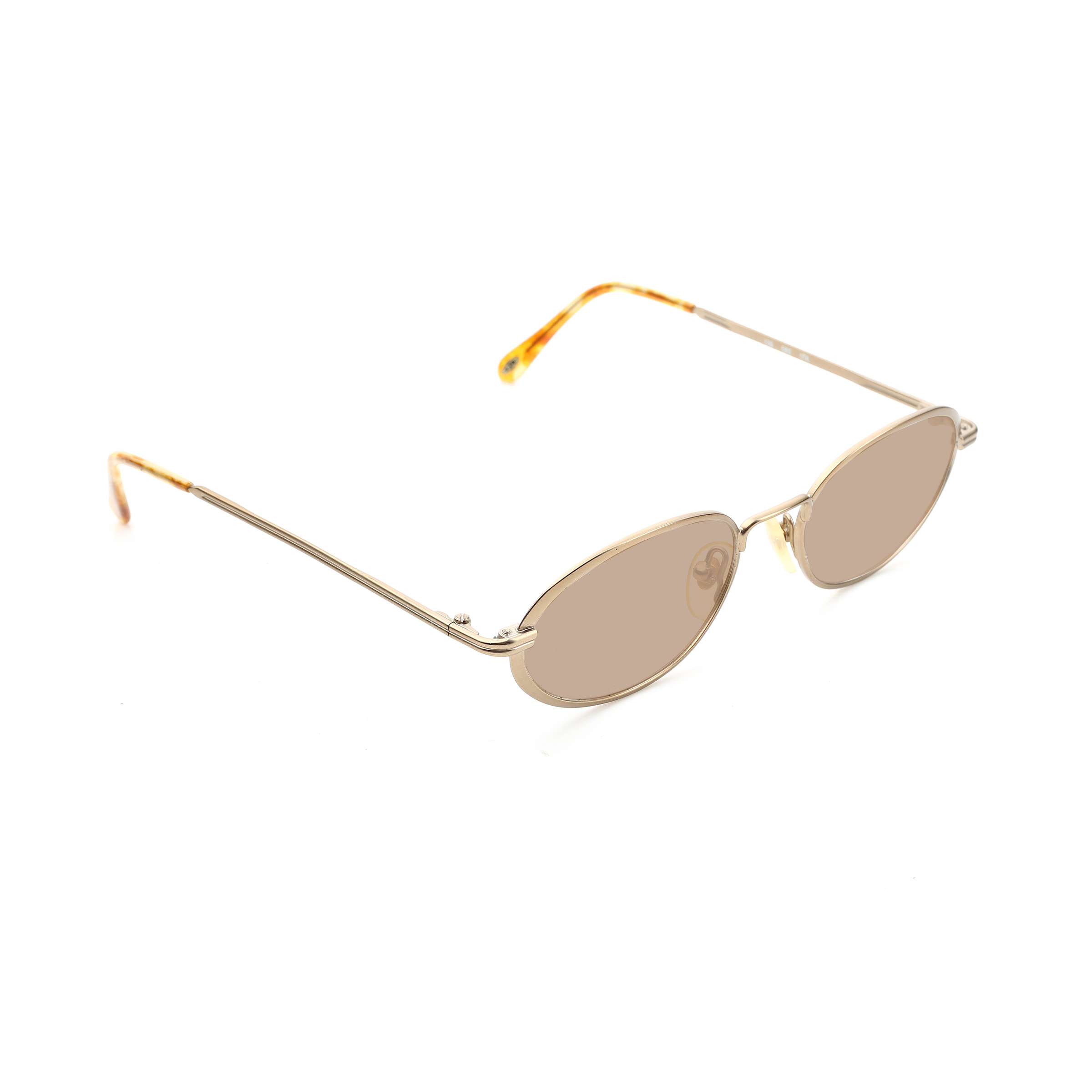RALPH LAUREN-586 (3) Ralph Lauren '90s Bronze Gold Oval Sunglasses with Brown Lenses - Image 1