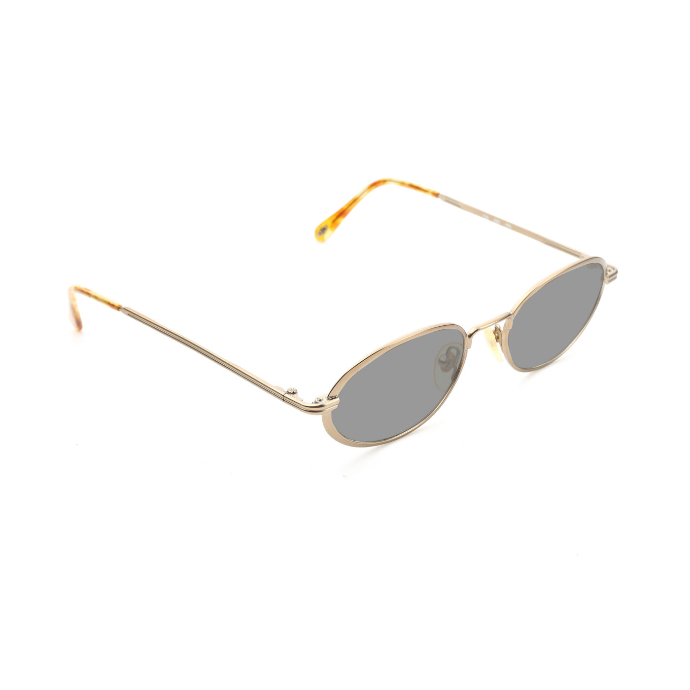 Ralph Lauren '90s Bronze Gold Oval Sunglasses with Black Lenses - Image 2