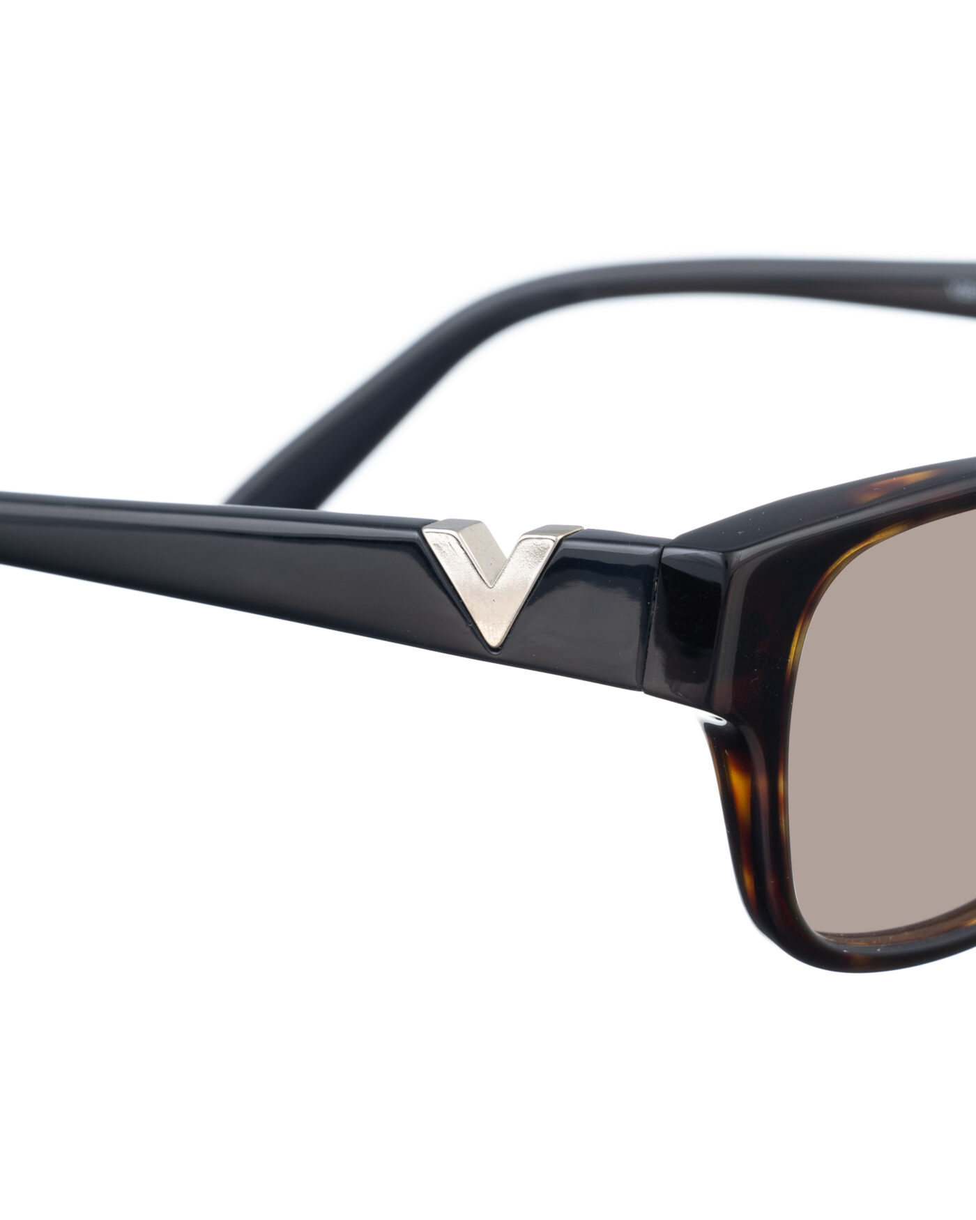 Valentino 00's Dark Havana Classic Nerd Sunglasses with Brown Lenses - Image 3