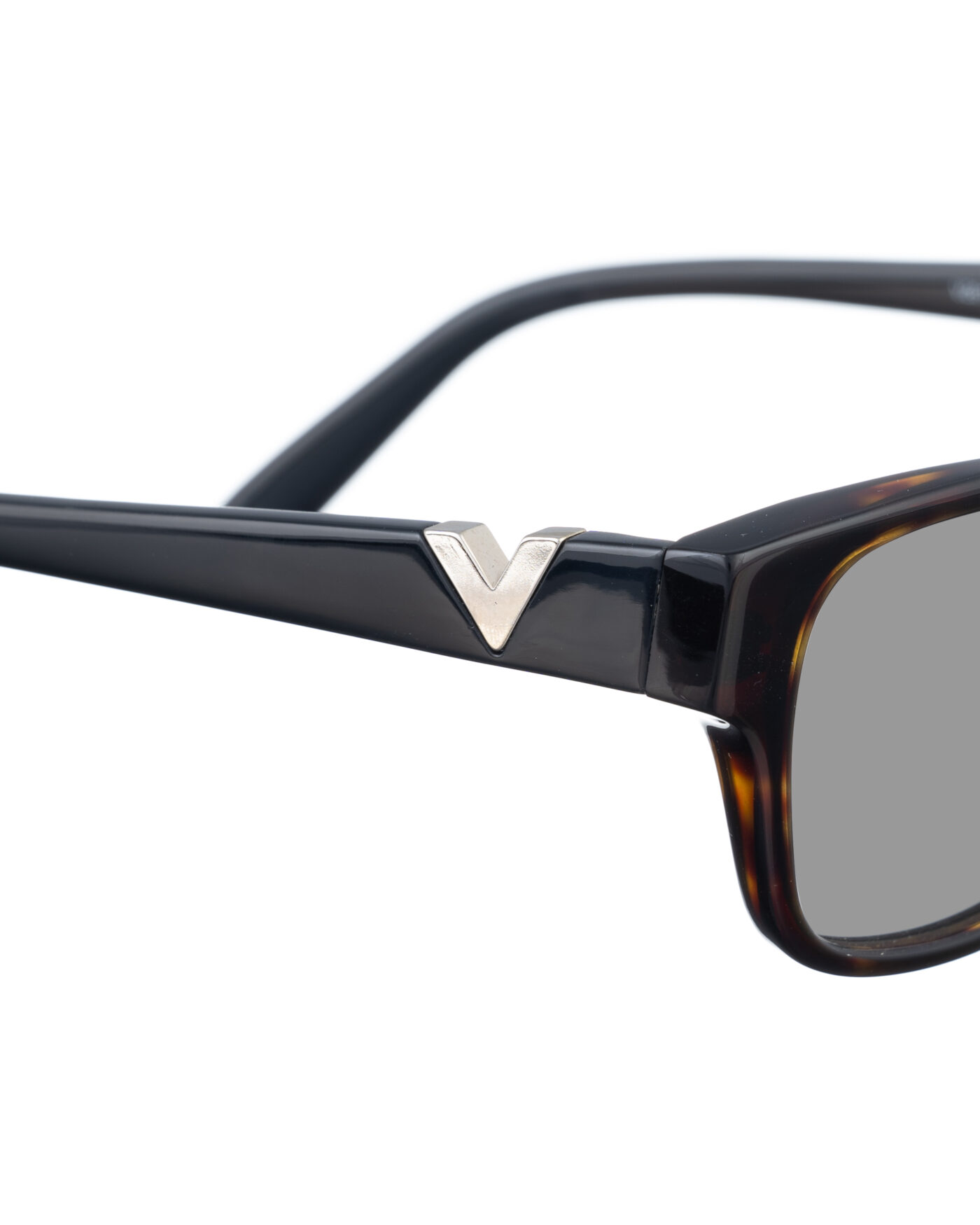 Valentino 00s Dark Havana Classic Nerd Sunglasses with Black Lenses - Image 3