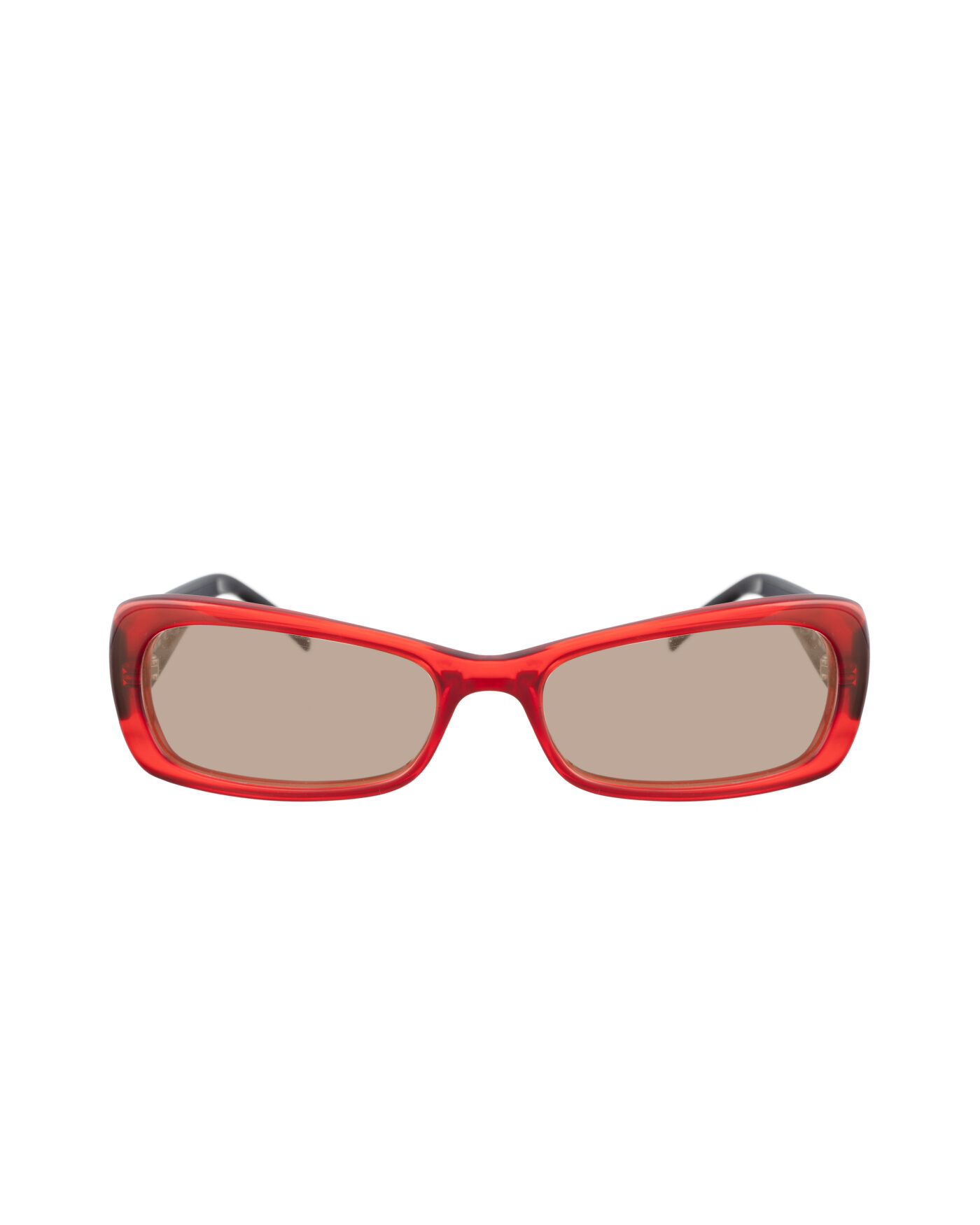 Valentino 00s Red & Black Cat Eye Sunglasses with Brown Lenses - Image 2