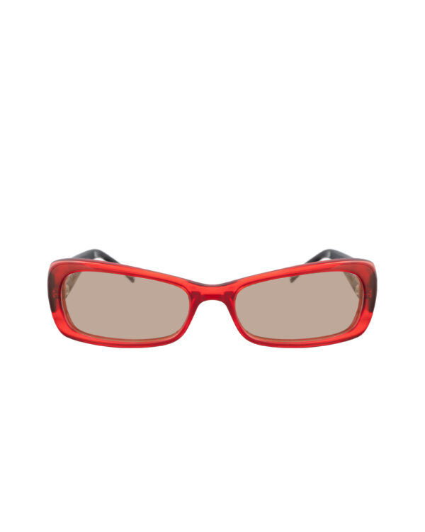 Valentino 00s Red & Black Cat Eye Sunglasses with Brown Lenses - Image 2