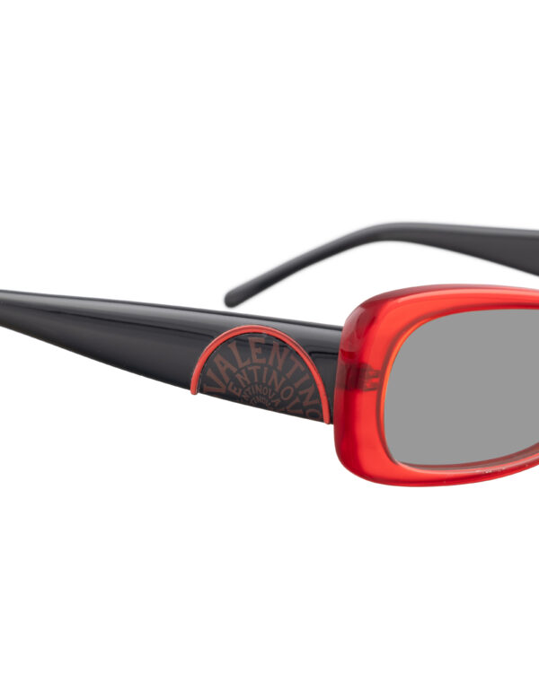 Valentino 00s Red & Black Cat Eye Sunglasses with Black Lenses - Image 3
