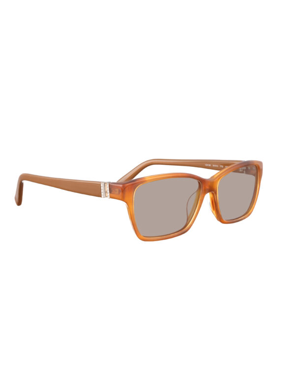 Valentino 00s Brown Caramel Plastic Sunglasses with Brown Lenses