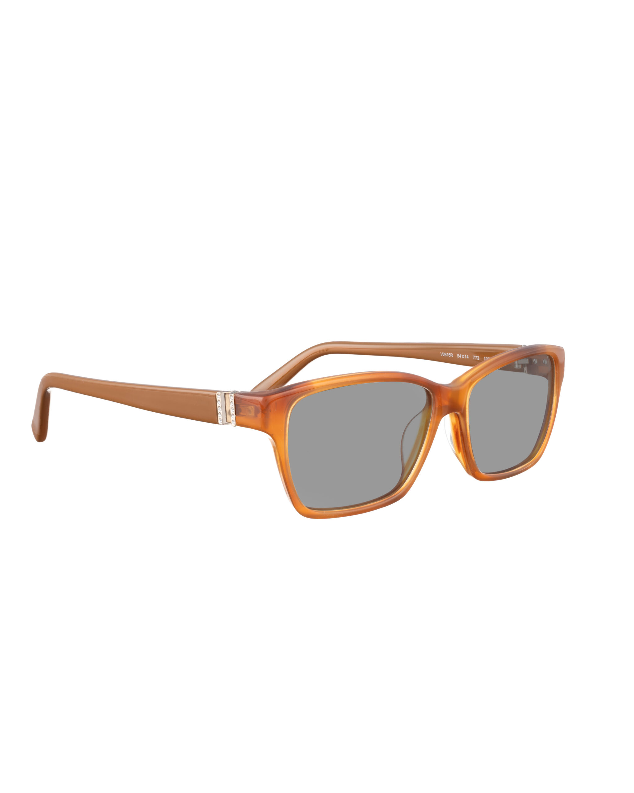 V2616R 772-2-6 Valentino 00s Brown Caramel Plastic Sunglasses with Black Lenses - Image 1
