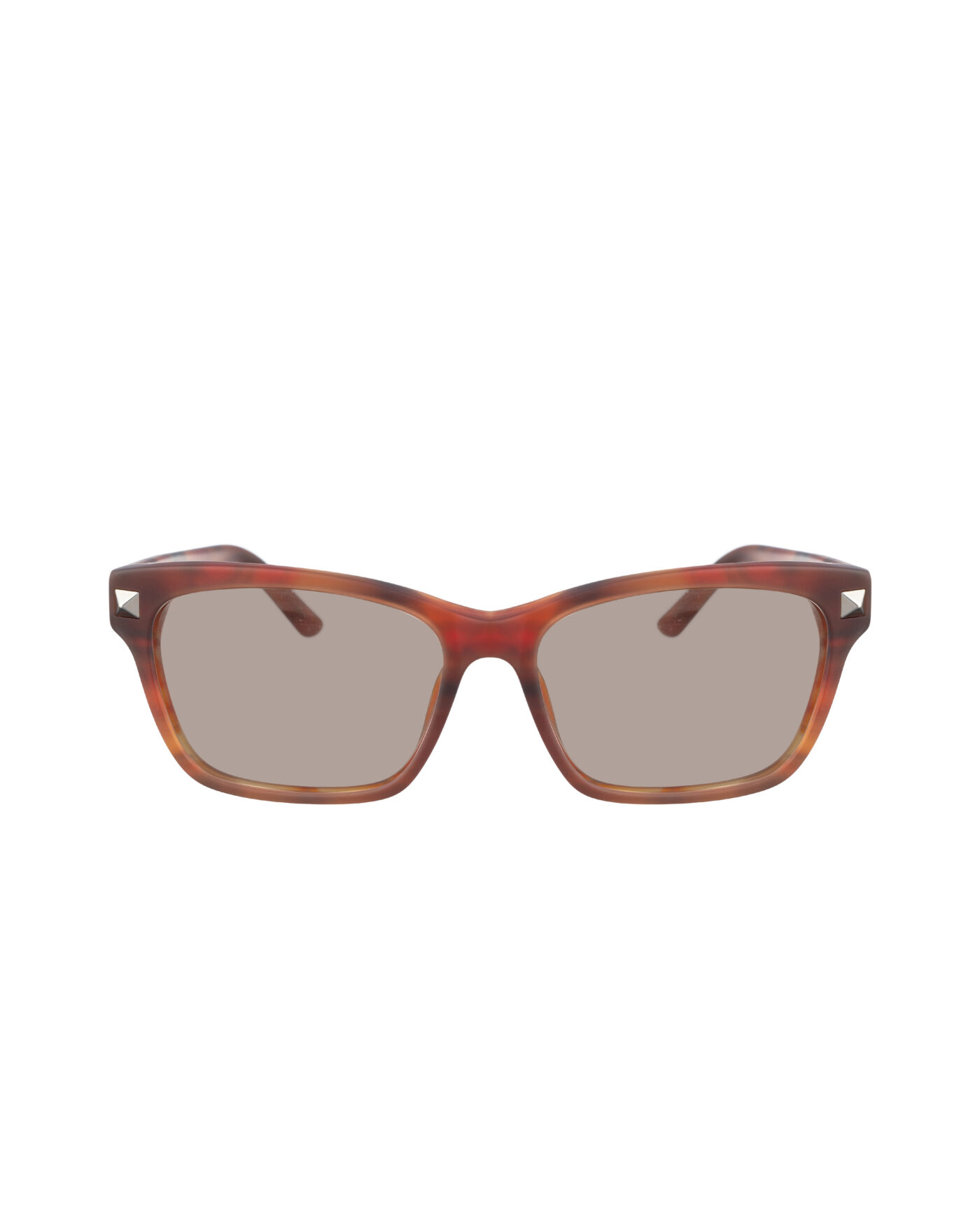 Valentino 00s Matte Havana Brown Nerdy Sunglasses with Studs & Brown Lenses - Image 2