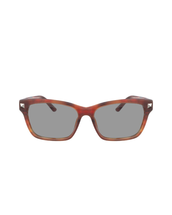 Valentino 00s Matte Havana Brown Nerdy Sunglasses with Studs & Black Lenses - Image 2
