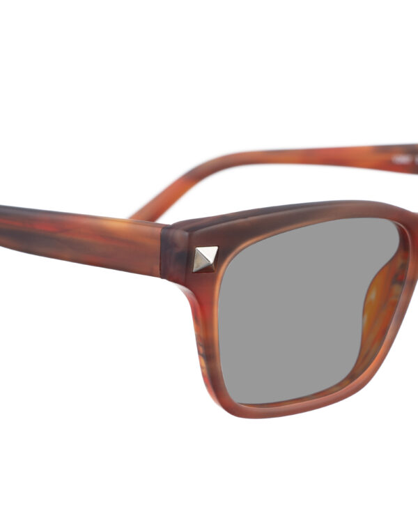 Valentino 00s Matte Havana Brown Nerdy Sunglasses with Studs & Black Lenses - Image 3