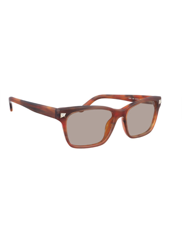 Valentino 00s Matte Havana Brown Nerdy Sunglasses with Studs & Brown Lenses