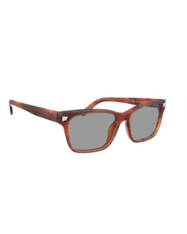 Valentino 00s Matte Havana Brown Nerdy Sunglasses with Studs & Black Lenses