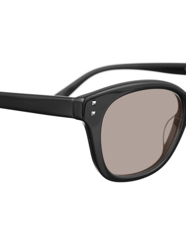 Valentino 00s Big Oversized Nerd Black Sunglasses with Brown Lenses - Image 3