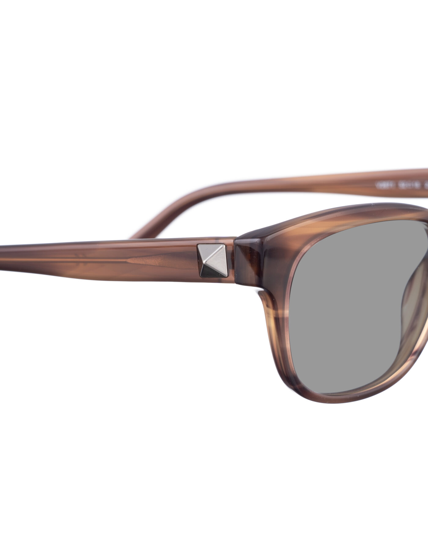 Valentino 00s Brown Nerdy Sunglasses with Studs & Black Lenses - Image 2
