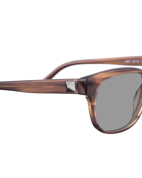 Valentino 00s Brown Nerdy Sunglasses with Studs & Black Lenses - Image 2