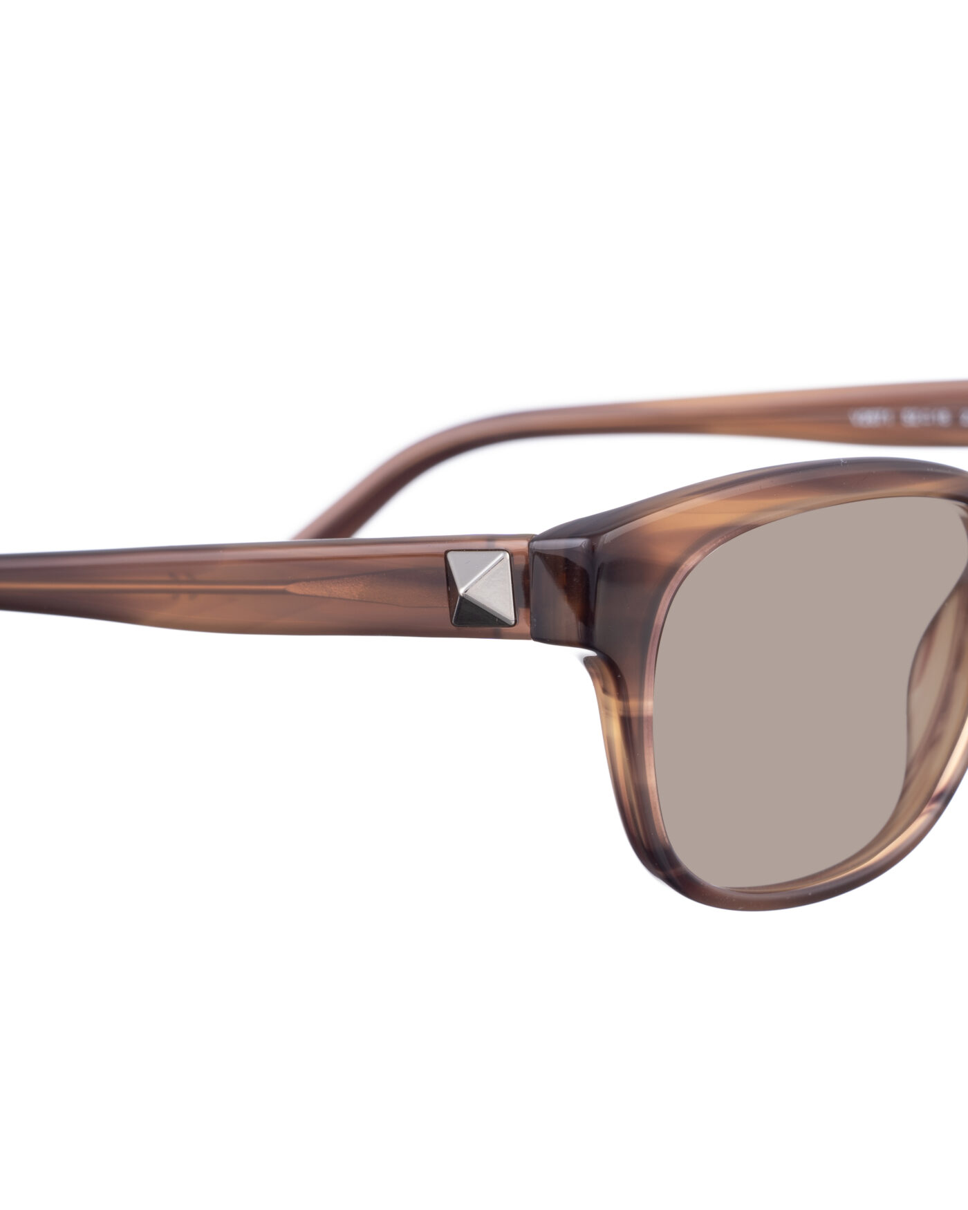 Valentino 00s Brown Nerdy Sunglasses with Studs & Brown Lenses - Image 3