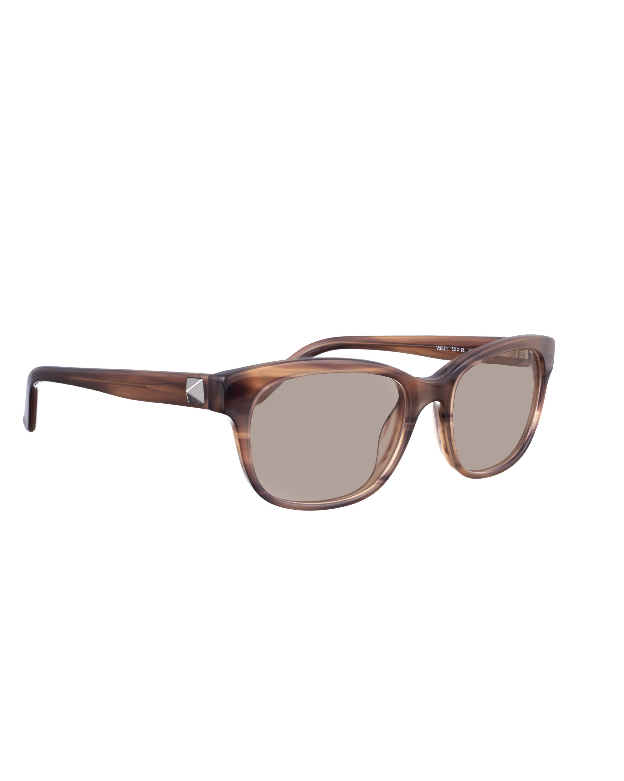 V2671 236-2-5 Valentino 00s Brown Nerdy Sunglasses with Studs & Brown Lenses - Image 1