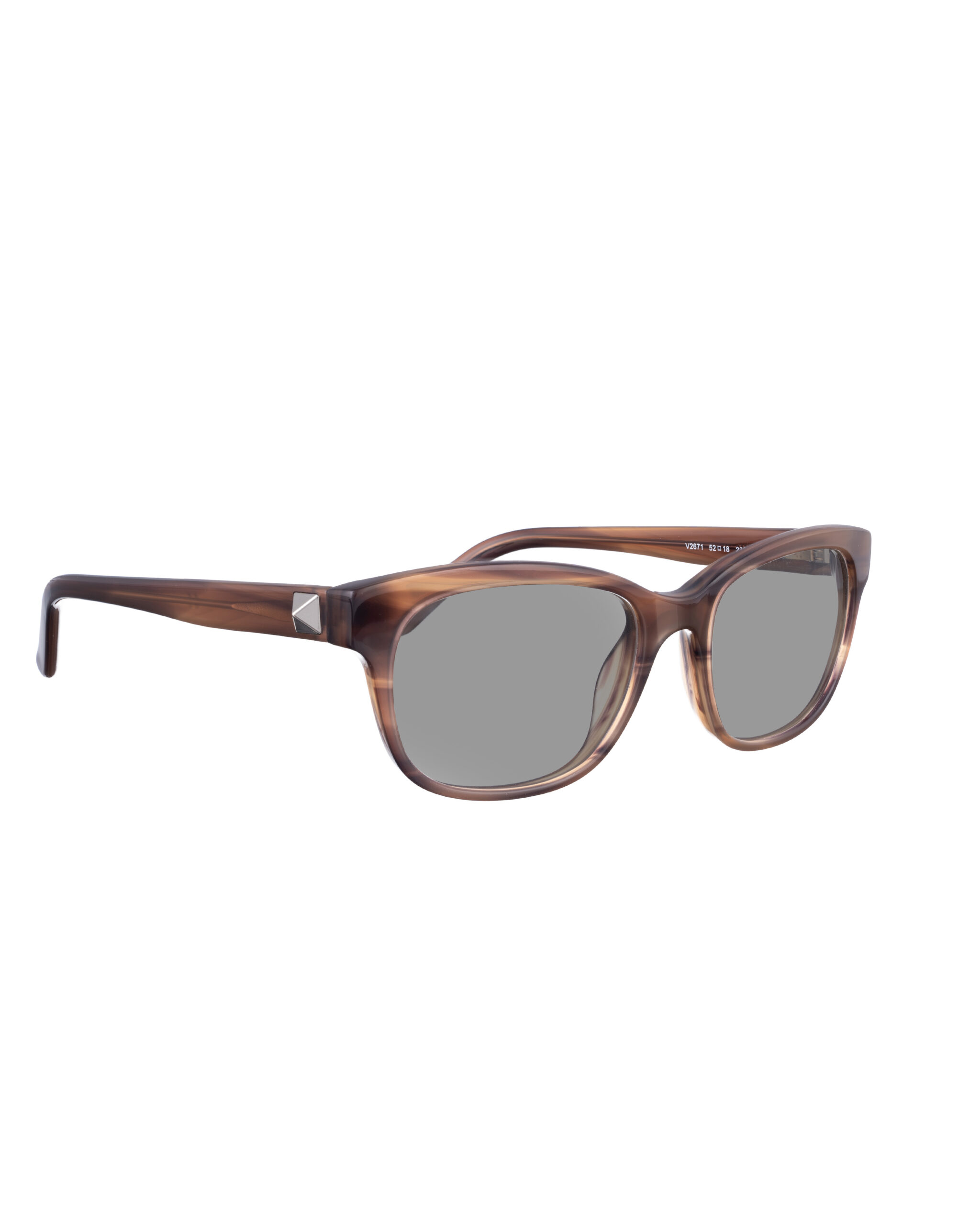 V2671 236-2-6 Valentino 00s Brown Nerdy Sunglasses with Studs & Black Lenses - Image 1