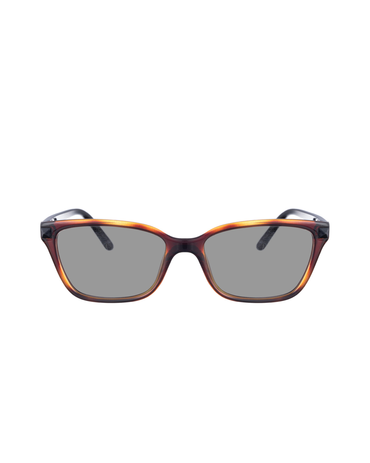 Valentino 00s Brown Nerdy Sunglasses with Black Studs & Black Lenses - Image 2