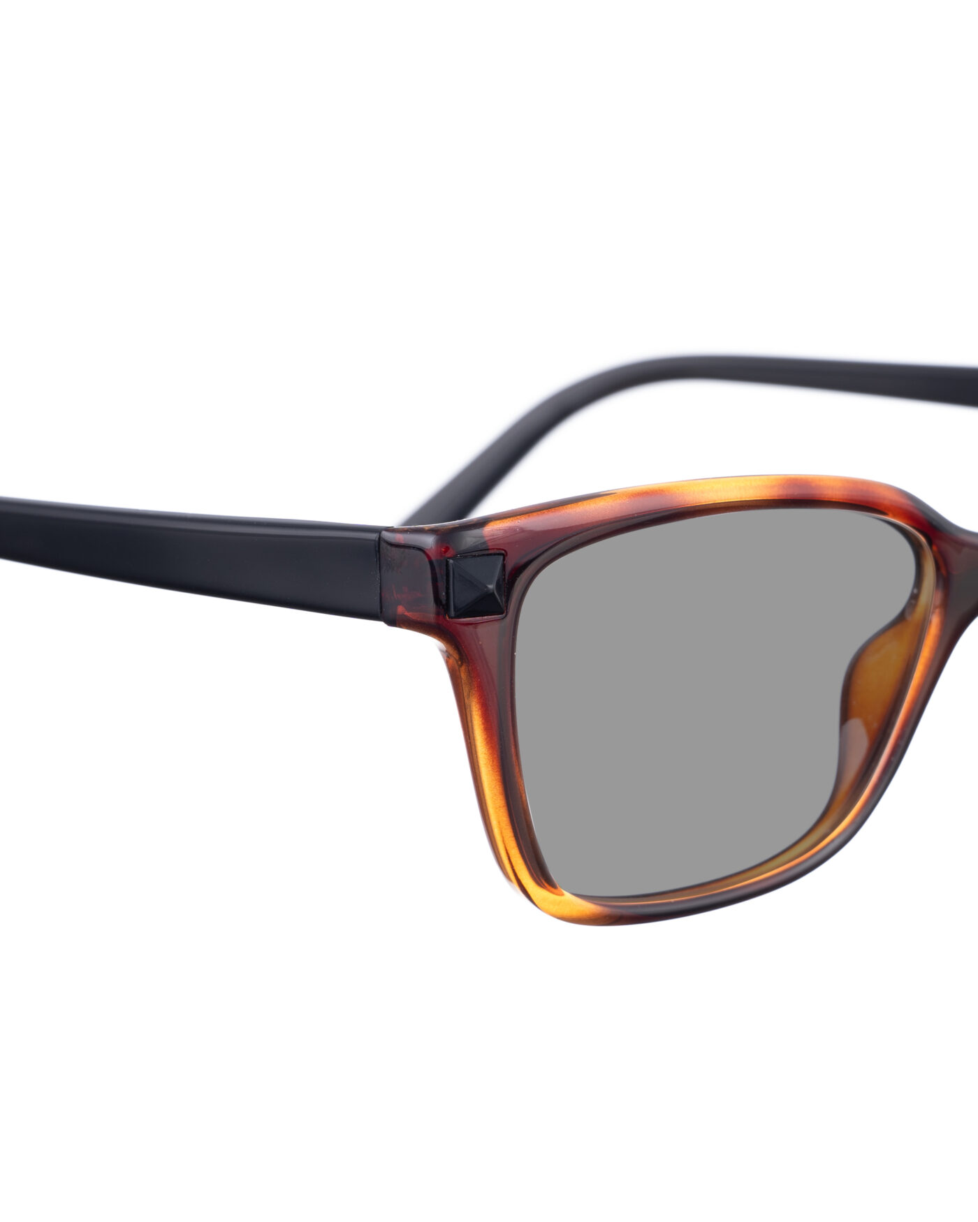 Valentino 00s Brown Nerdy Sunglasses with Black Studs & Black Lenses - Image 3