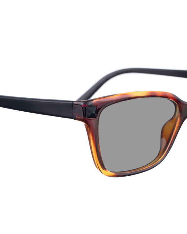 Valentino 00s Brown Nerdy Sunglasses with Black Studs & Black Lenses - Image 3