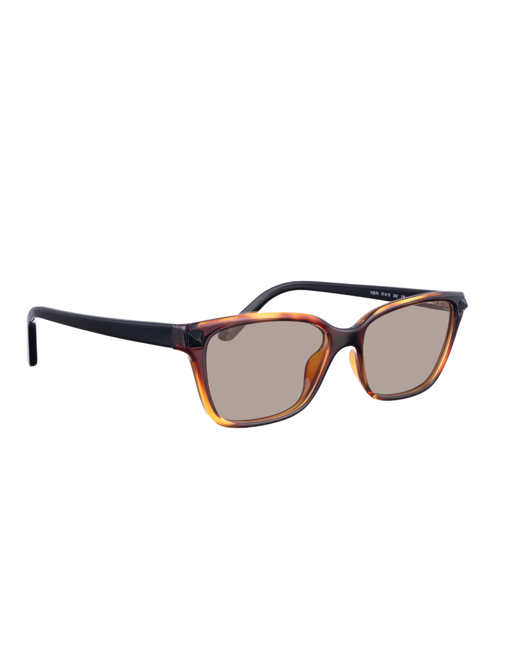 V2676 242-2-6 Valentino 00s Brown Nerdy Sunglasses with Black Studs & Brown Lenses - Image 1