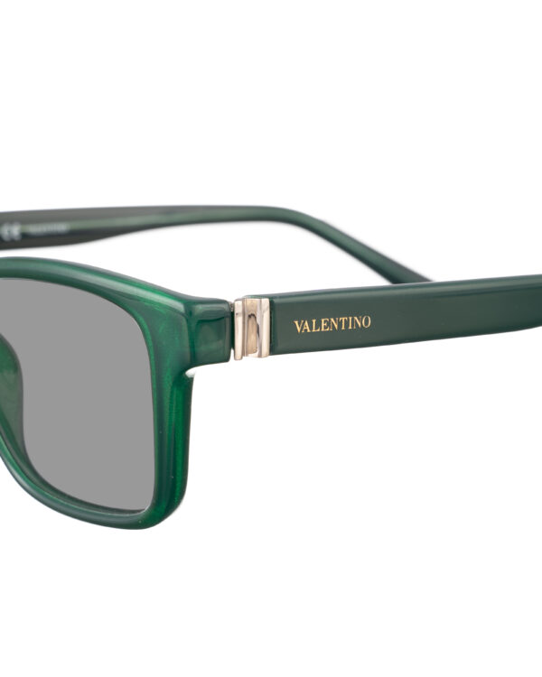 Valentino 00s Black & Green Nerd Sunglasses with Black Lenses - Image 2
