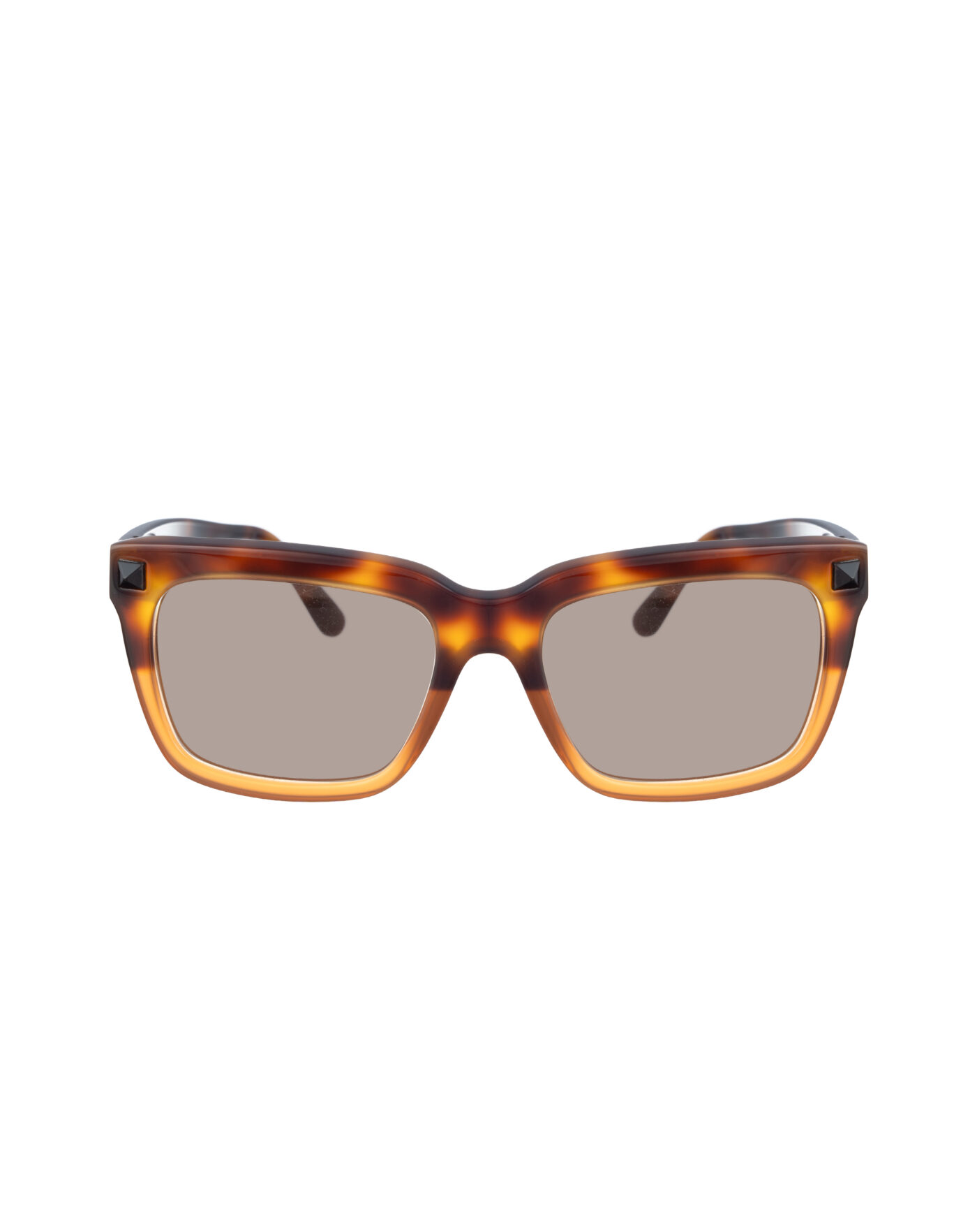 Valentino 00s Half Havana Brown Nerdy Sunglasses with Studs & Brown Lenses - Image 2