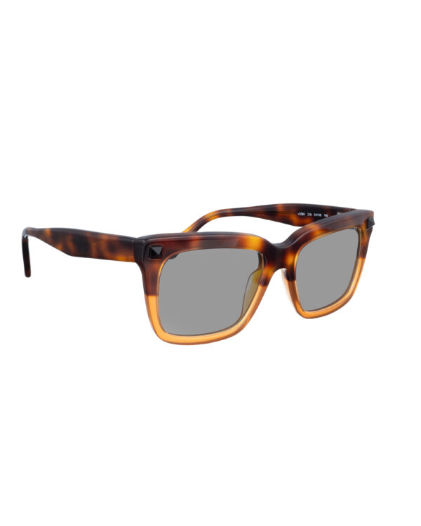 Valentino 00s Half Havana Brown Nerdy Sunglasses with Studs & Black Lenses