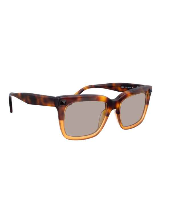 Valentino 00s Half Havana Brown Nerdy Sunglasses with Studs & Brown Lenses