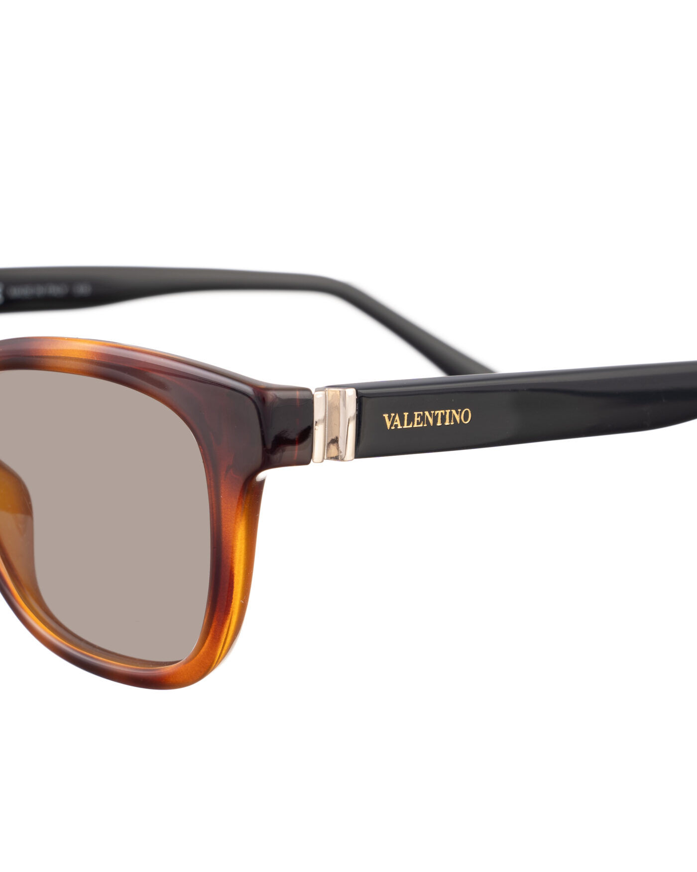 Valentino 00s Black & Havana Nerd Sunglasses with Brown Lenses - Image 2