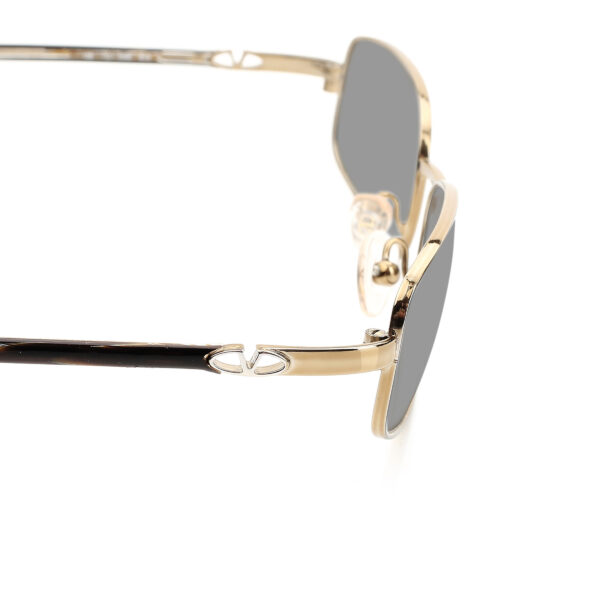 Valentino '90s Gold Paint Strokes Rectangular Sunglasses with Black Lenses - Image 3