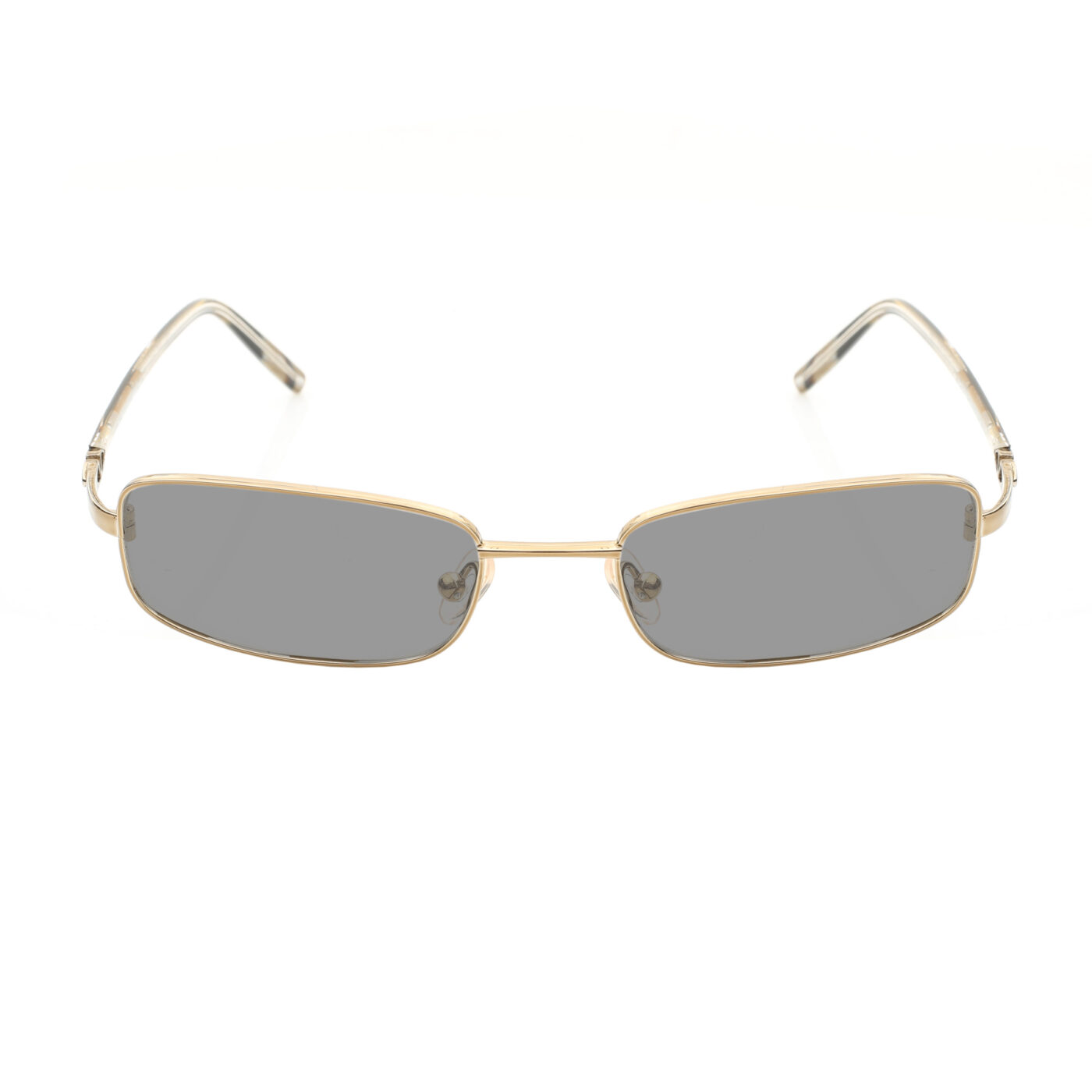 Valentino '90s Gold Paint Strokes Rectangular Sunglasses with Black Lenses - Image 2