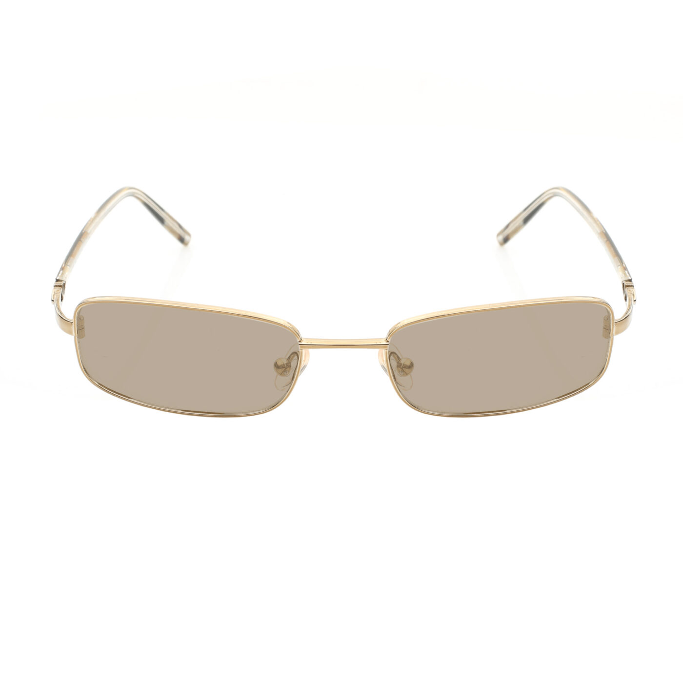 Valentino '90s Gold Paint Strokes Rectangular Sunglasses with Brown Lenses - Image 2