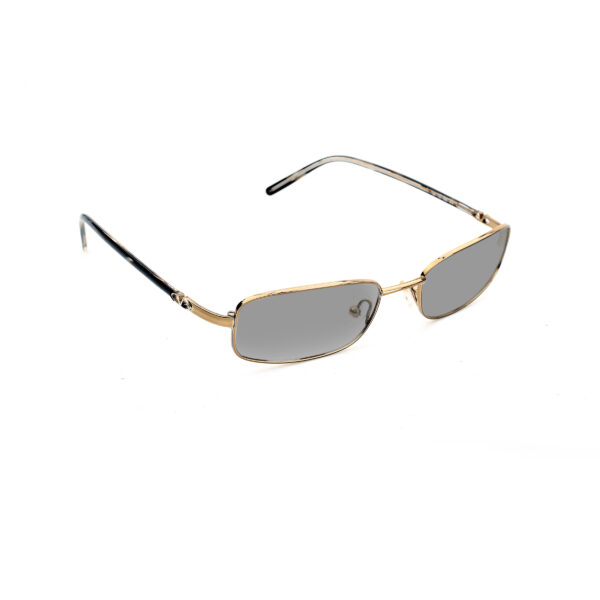 Valentino '90s Gold Paint Strokes Rectangular Sunglasses with Black Lenses