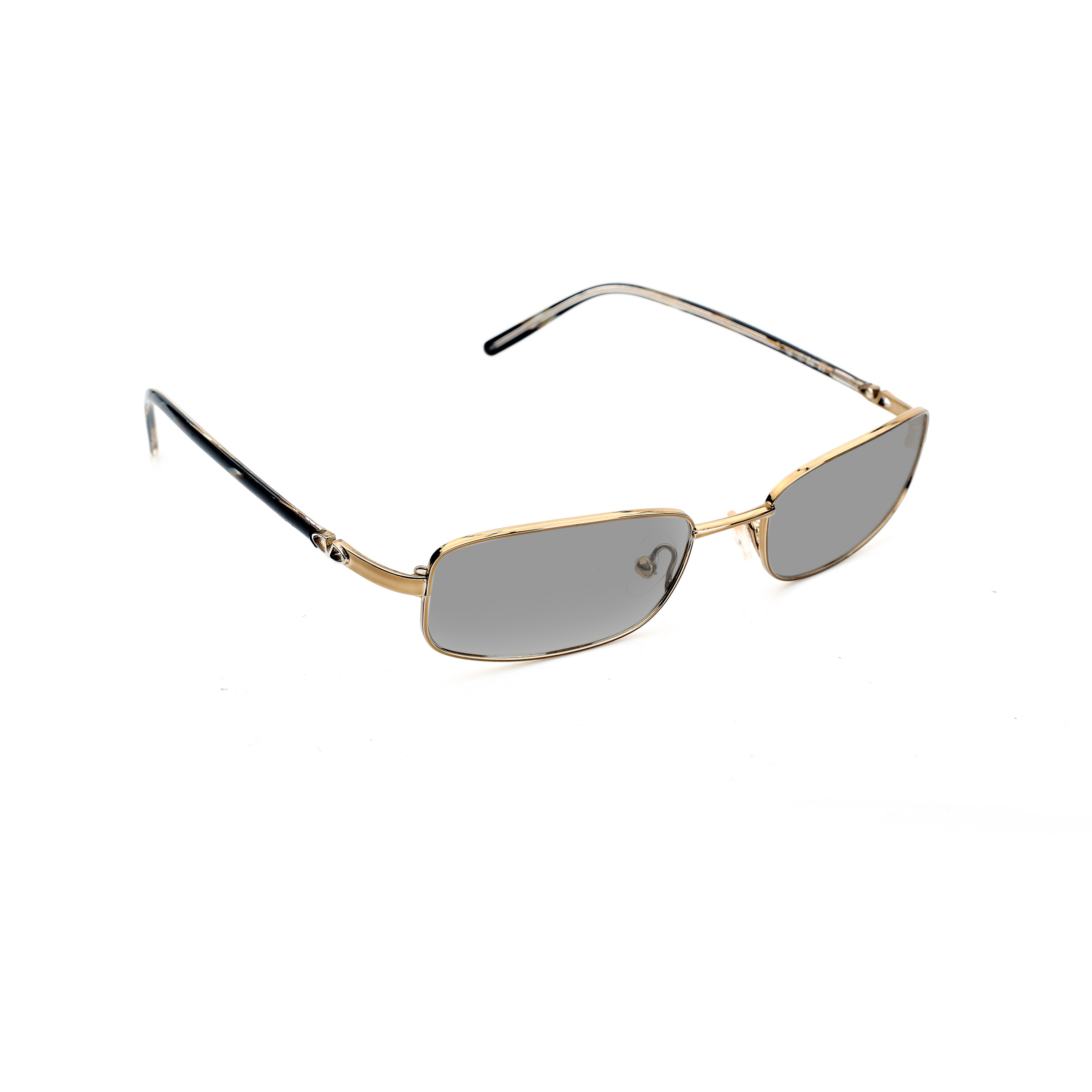 VALENTINO-5308 (4) Valentino '90s Gold Paint Strokes Rectangular Sunglasses with Black Lenses - Image 1