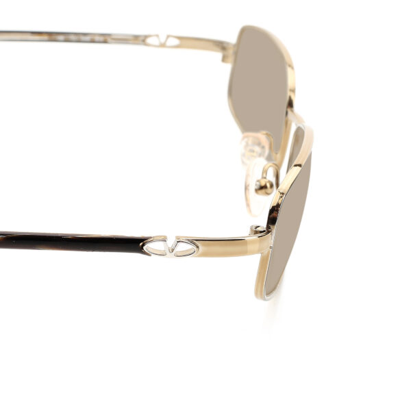 Valentino '90s Gold Paint Strokes Rectangular Sunglasses with Brown Lenses - Image 3