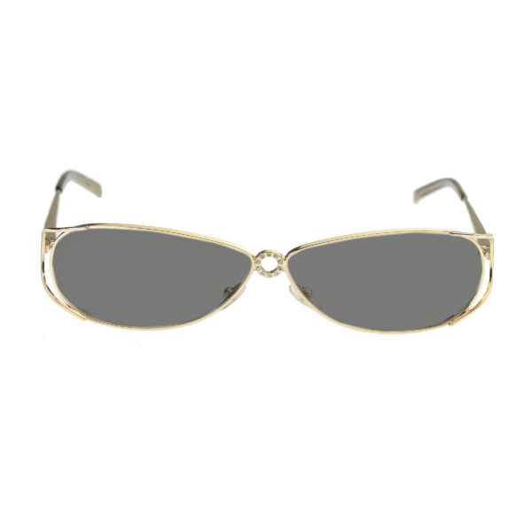Valentino '90s Crystals Gold Frames V 5321 Sunglasses with Black Lenses