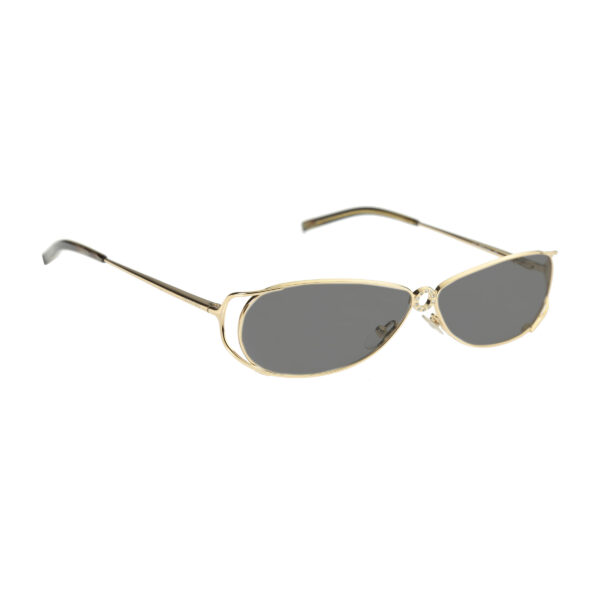 Valentino '90s Crystals Gold Frames V 5321 Sunglasses with Black Lenses - Image 2