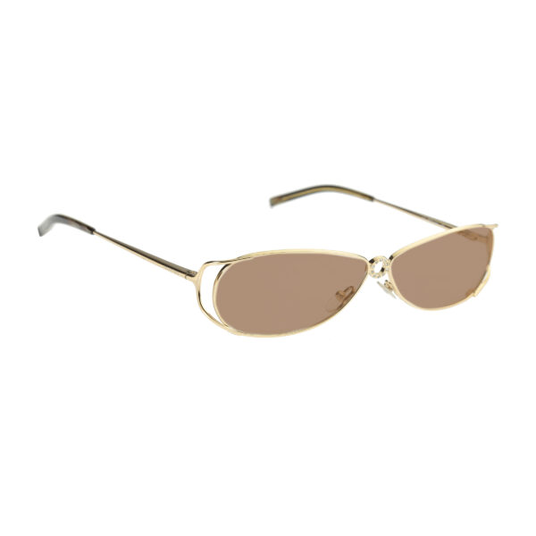 Valentino '90s Crystals Gold Frames V 5321 Sunglasses with Brown Lenses - Image 2