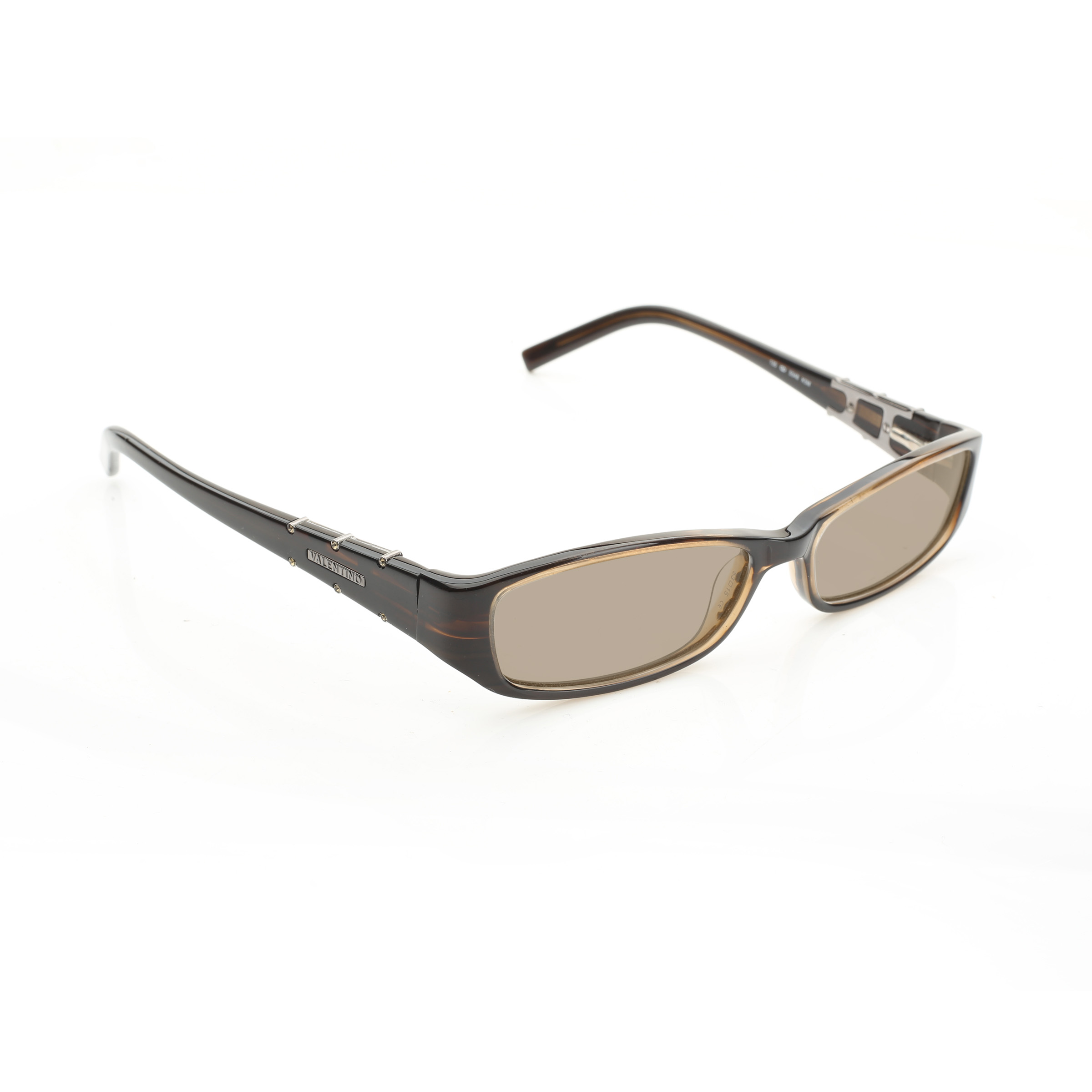 VALENTINO-5548 KSM (4) Valentino '90s Brown Crystals Plastic Sunglasses with Brown Lenses - Image 1