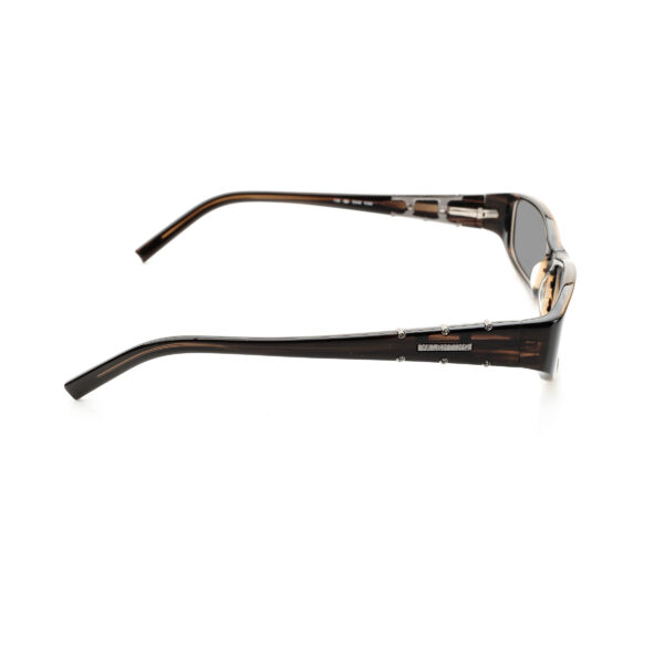 Valentino '90s Brown Crystals Plastic Sunglasses with Black Lenses - Image 3