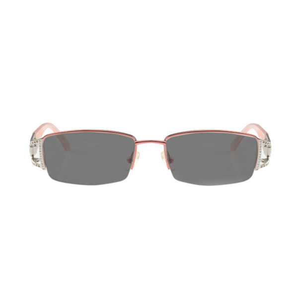 Valentino '90s Baby Pink Crystal Half Rim Sunglasses - Image 2