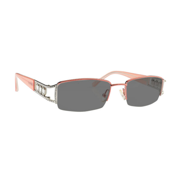 Valentino '90s Baby Pink Crystal Half Rim Sunglasses