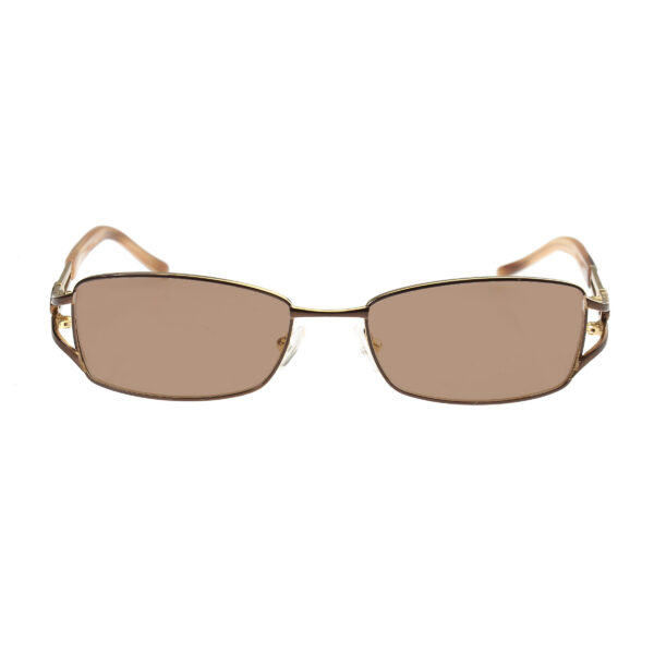 Valentino ’90s Crystal Signature Rectangular Frame Sunglasses with Brown Lenses - Image 2