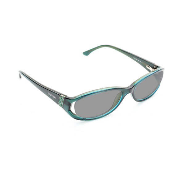 Valentino '00s Bottle Green Crystals Plastic Sunglasses with Black Lenses