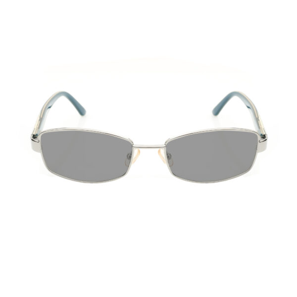 Valentino '90s Blue & Black Rectangular Sunglasses with Black Lenses - Image 2