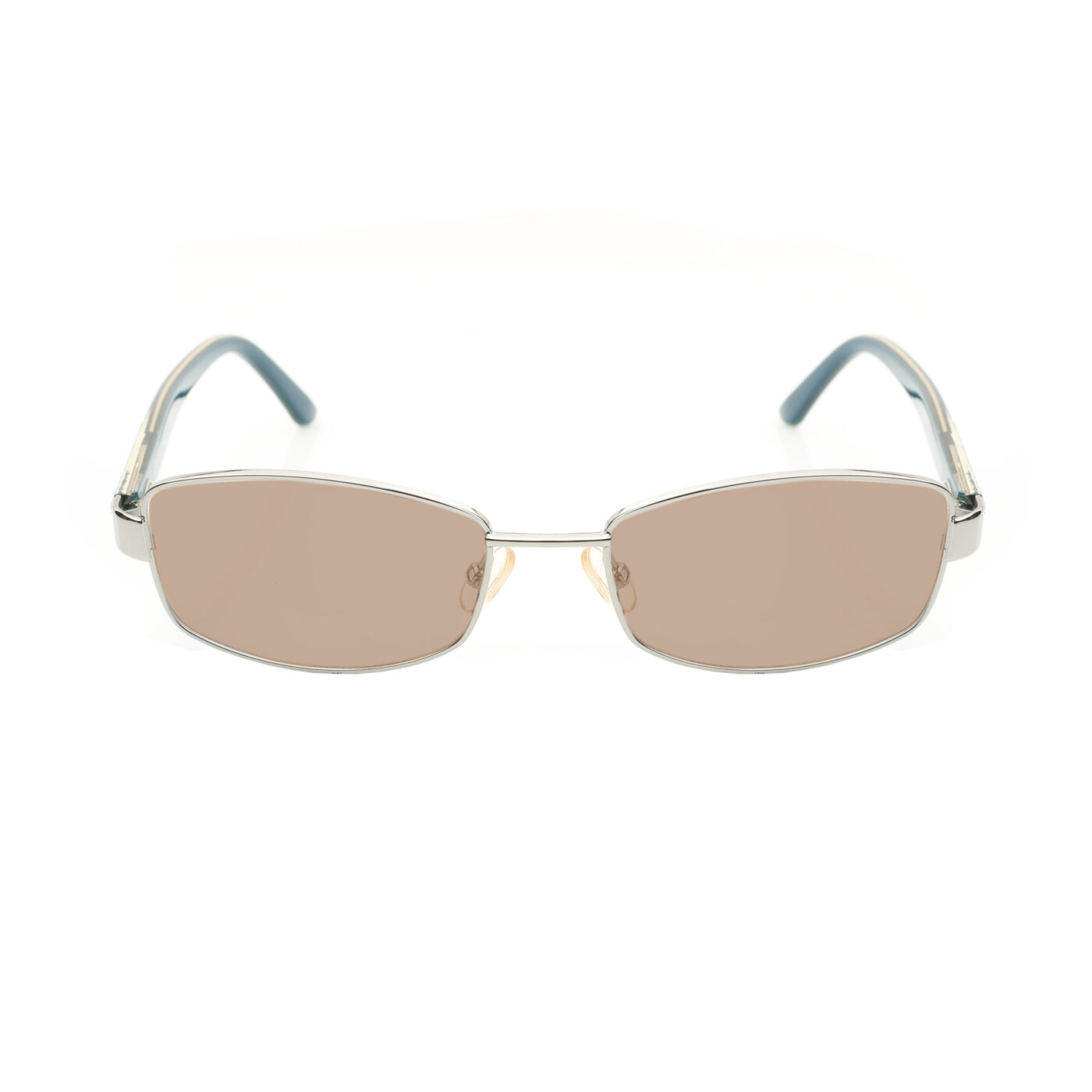 Valentino '90s Blue & Black Rectangular Sunglasses with Brown Lenses - Image 2