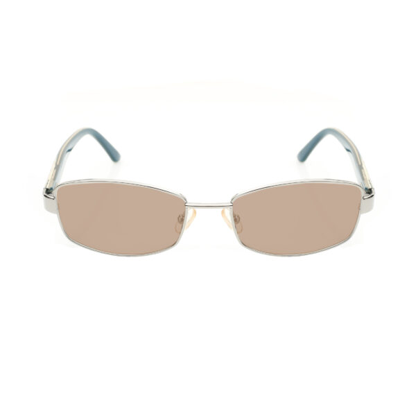 Valentino '90s Blue & Black Rectangular Sunglasses with Brown Lenses - Image 2