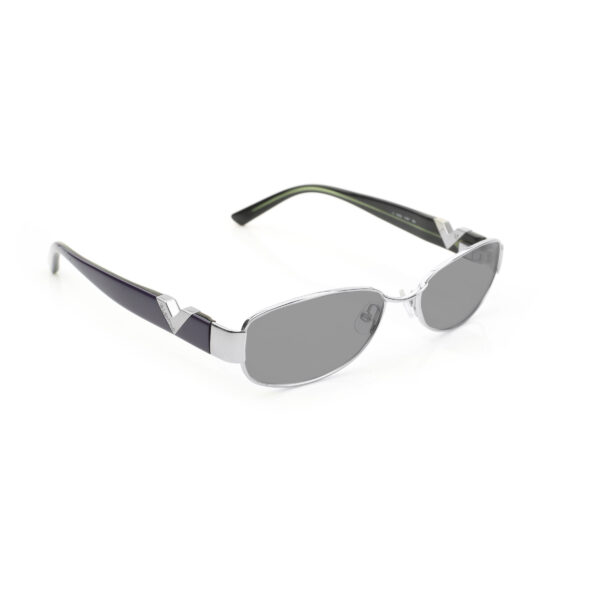 Valentino '90s Signature Purple Metal Rectangular Sunglasses with Black Lenses
