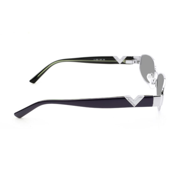 Valentino '90s Signature Purple Metal Rectangular Sunglasses with Black Lenses - Image 3