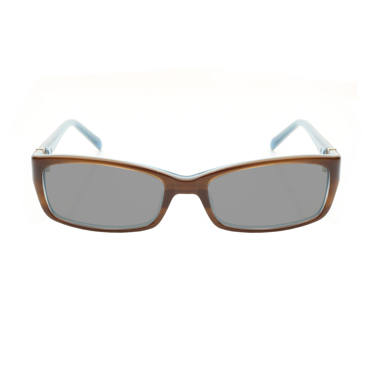 Valentino '00s Signature Brown & Blue Plastic Sunglasses - Image 2